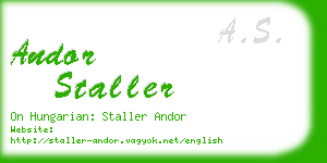 andor staller business card